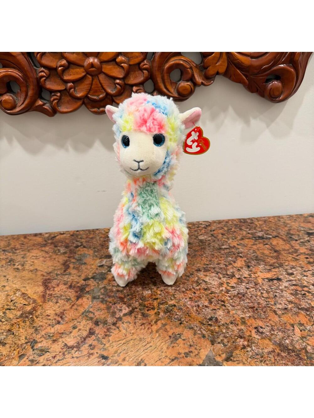Ty Beanie Babies Plush Toy Named Lola the Rainbow Llama